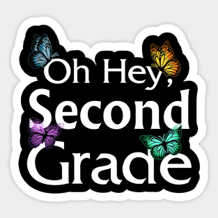 Back To School Second Grade Butterfly First Day Of School Sticker